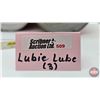 Image 8 : LUBIE LUBE Combo (3) : One Imperial Quart Premium Motor Oil Cans (FULL) (6-1/2"H)