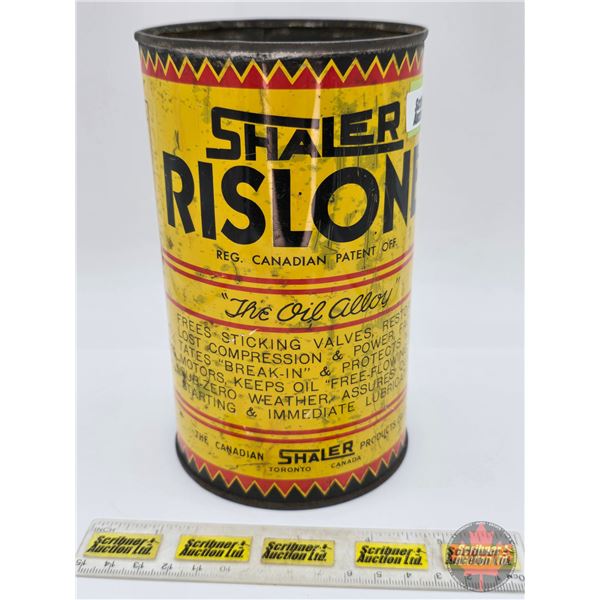 SHALER RISLONE "The Oil Alloy" One Imperial Quart Can (6-5/8"H)
