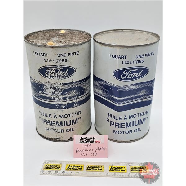 FORD Combo (2) : - Premium Motor Oil One Quart Can (Cardboard) (6-1/2"H) - Premium Motor Oil One Qua