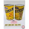 Image 1 : IRVING VELCO Combo (2) : Heavy Duty Motor Oil One Imperial Quart Cans (6-1/2"H)