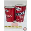 Image 1 : IRVING VELCO Combo (2) : - Motor Oil One Quart Can (Cardboard) (FULL) (6-1/2"H) - Motor Oil One Litr