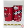 Image 2 : IRVING VELCO Combo (2) : - Motor Oil One Quart Can (Cardboard) (FULL) (6-1/2"H) - Motor Oil One Litr