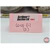 Image 8 : CO-OP Combo (2) : - Premium Oil One Imperial Quart Can (6-1/2"H) - Oil One Imperial Quart Can (FULL)