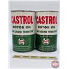 Image 2 : CASTROL Combo (2) : Motor Oil with Liquid Tungsten One Canadian Quart Cans (FULL) (6-1/2"H)