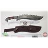 Image 1 : KNIFE : Damascus Kurki w/Leather Sheath (Total Measures: 17"L)