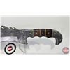 Image 3 : KNIFE : Damascus Kurki w/Leather Sheath (Total Measures: 17"L)