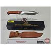 Image 1 : Grohmann Belt Knife "D.H. Russell" w/Leather Sheath & Original Box  (Box Measures : 2"H x 11-3/4"W x