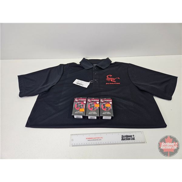 NEW SURPLUS : Scorpion Combo : Weaver 1" Medium Profile Scope Mount Rings (3) & T-Shirt (Size XL)  (