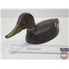 Image 1 : DUCK DECOY : Wooden (Consignor Tag ~ Shannon Cyer : Black Drake)  (Measures : 5-3/4"H x 16-1/4"W x 6