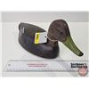 Image 4 : DUCK DECOY : Wooden (Consignor Tag ~ Shannon Cyer : Black Drake)  (Measures : 5-3/4"H x 16-1/4"W x 6