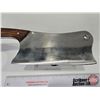 Image 3 : KNIFE : Cleaver (Consignor Tag ~ 2-1/2lb Cleaver : Walnut Handle)  (Total Length : 37"H)