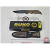 Image 1 : KNIFE : Ruko 100 w/Sheath & Original Box  (Box Measures : 1"H x 9-1/4"W x 2-3/4"W)