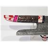 Image 2 : KNIFE : Cleaver w/Sheath (Consignor Tag ~ Damascus Cleaver : Resin Handle : Leather Sheath) (Total L