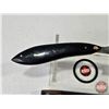 Image 2 : Straight Razor : (Consignor Tag ~ Damascus : Micarta Handle : Leather Sheath) (Total Length : 7-1/4"