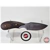 Image 2 : KNIVES (2) : Outdoor Edge "Dark Timber Combo" w/Leather Sheath  (Total Length : 8"L)