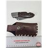 Image 8 : FOLDING KNIFE : Tanto (Consignor Tag ~ Damascus Tanto Folding w/Bolster Walnut Handle) (Holder Measu
