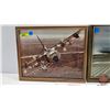 Image 2 : Framed Military Plane Photos (2) (Flying Measure : 12"H x 15"W  ~  Landing Measures : 12-1/2"H x 15-