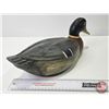 Image 2 : DUCK DECOY : Wooden (Consignor Tag ~ Large Mallard Drake : Working Decoy : Hand Carved & Painted)  (