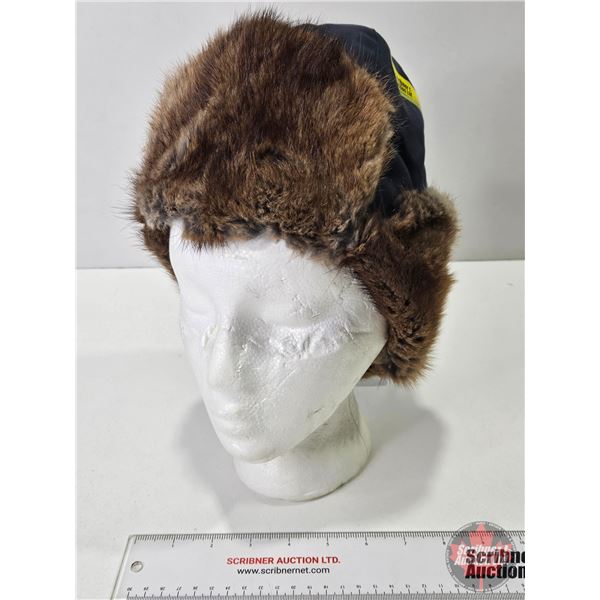 Fur Rimmed Hat : Muskrat & Cotton (Size : Medium)