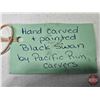 Image 9 : SWAN DECOY : Wooden (Consignor Tag ~ Hand Carved & Painted : Black Swan by Pacific Rim Carvers) (Mea