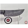 Image 3 : KNIFE : w/Sheath (Consignor Tag ~ Damascus Skinner : Laminate Handle) (Total Length : 9"L)