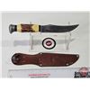Image 1 : KNIFE : Tramontina w/Leather Sheath (Consignor Tag ~Tramontina Inox Stainless Brasil) (Total Length 