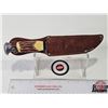 Image 8 : KNIFE : Tramontina w/Leather Sheath (Consignor Tag ~Tramontina Inox Stainless Brasil) (Total Length 