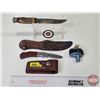 Image 1 : Blue Steel Hunting Knife w/Leather Sheath, Husqvarna Folding Lock Blade Knife w/Leather Sheath & Tri