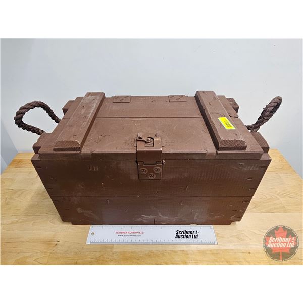 Wood Ammo Box (Rope Handles) (10-1/2"H x 18"W x 10"D)