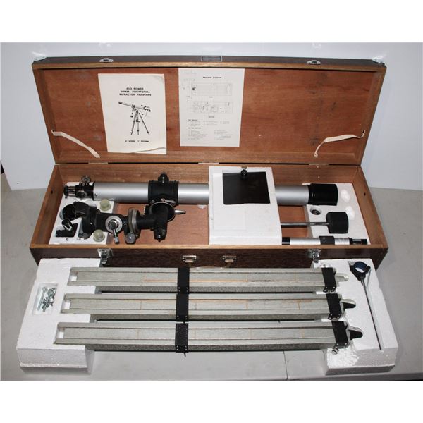 VINTAGE CARL WETZLAR 450 POWER TELESCOPE IN CASE