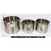 Image 1 : 3 STAINLESS STEEL BUCKETS