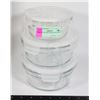 Image 1 : SET OF 3 CLEAR GLASS CONTAINERS
