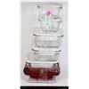 Image 1 : SET OF 6 CLEAR GLASS CONTAINERS