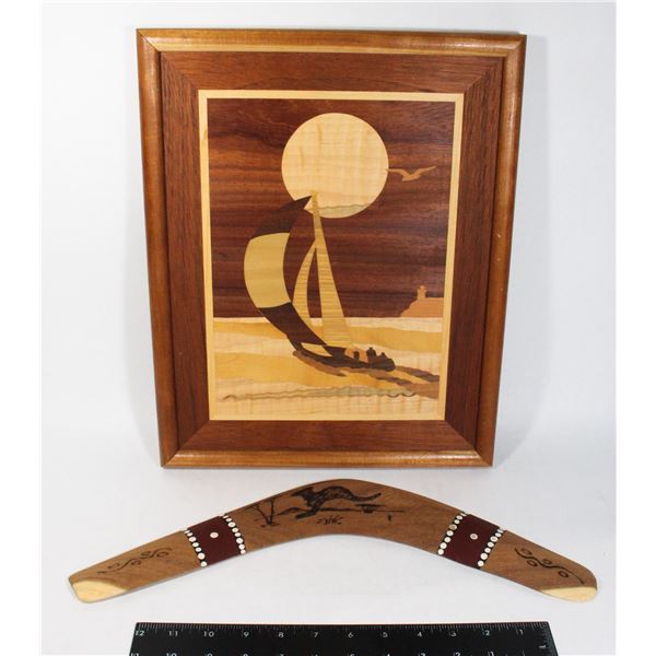 SMALL LOT OF WOODEN HOME DECOR INCLUDING