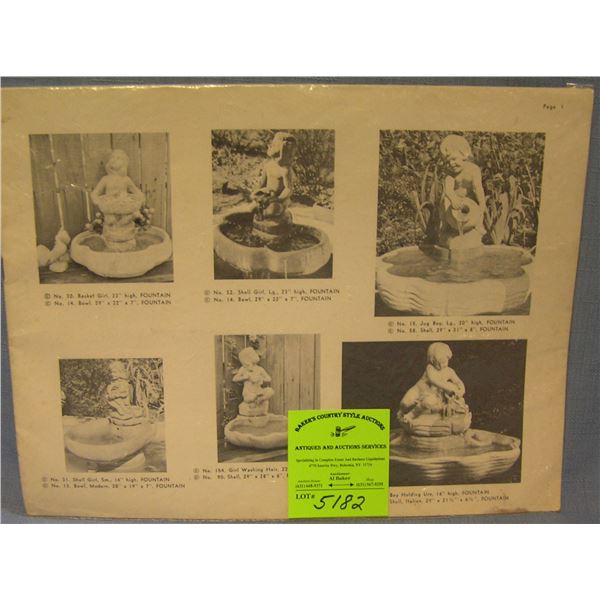 Vintage catalog of outdoor statuary, furn. and more