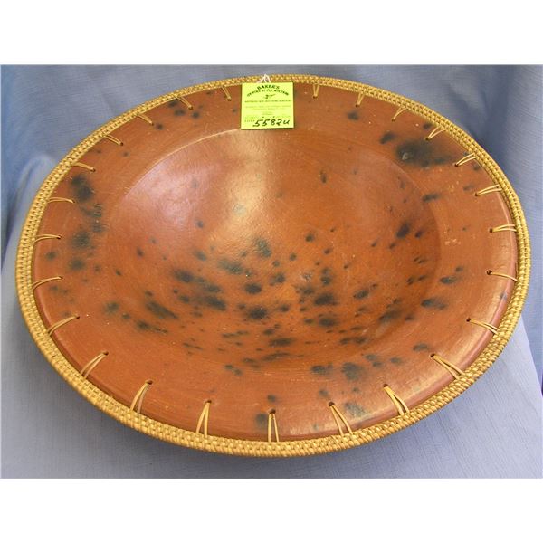 Antique arts and crafts earthenware pottery bowl