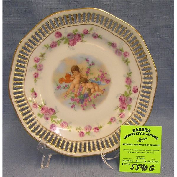 Antique Royal Hanover cherub decorated dish