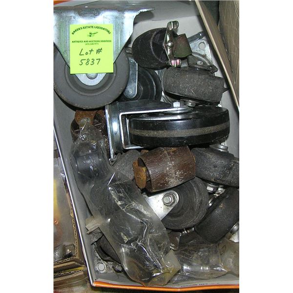 Large box of commercial grade wheels and coaster