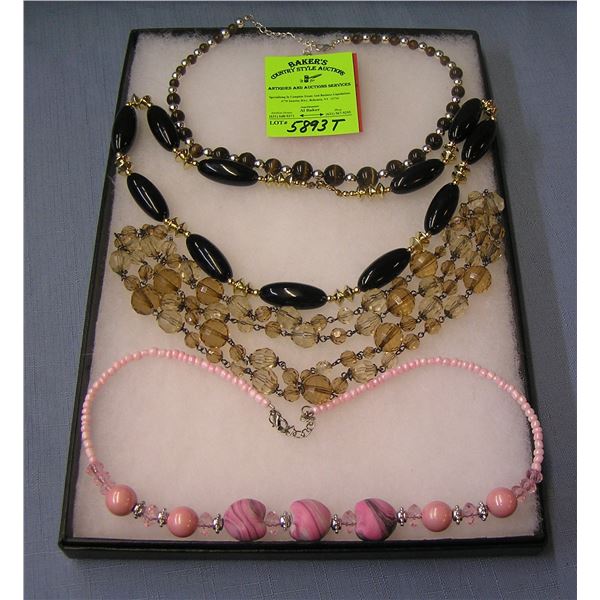 Group of costume jewelry necklaces