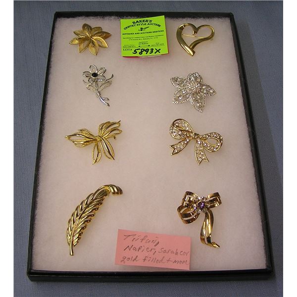 Great collection of vintage costume jewelry pins
