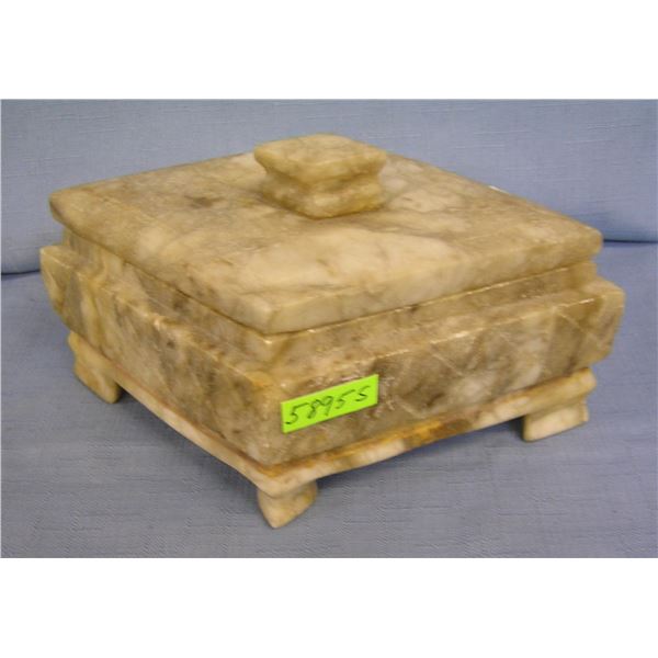 Marble diamond shaped jewelry or trinket box