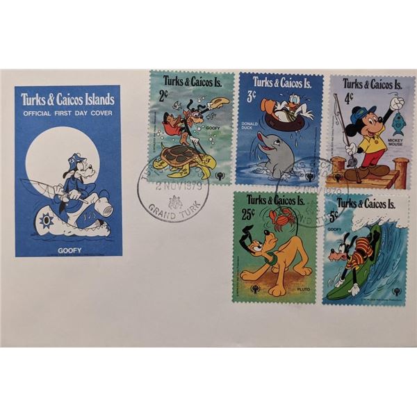 Turks & Caicos 1979 Disney Characters  First Day Cover