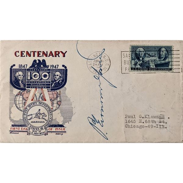 Paul E. Gouras signed FDC. 4 x 7 inches.