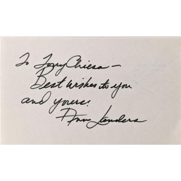 Ann Landers signed note