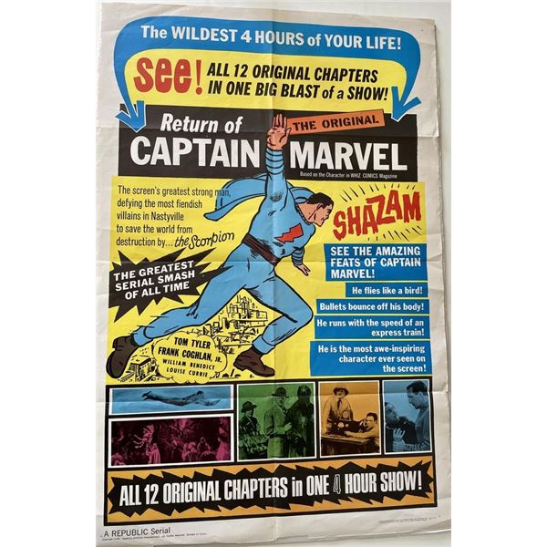 Captain Marvel vintage comic poster