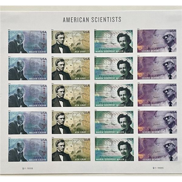 2011 American Scientists stamp set of 20
