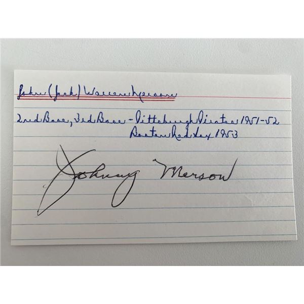 Johnny Merson original signature