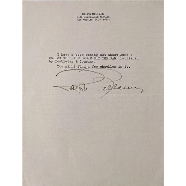Ralph Bellamy printed signature