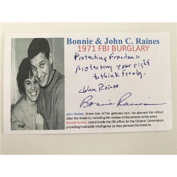 John and Bonnie Raines original signatures