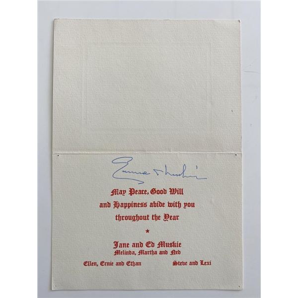 Secretary of State Ed Muskie signed card